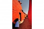 Cloistered nun at the Santa Catalina Monastery - Arequipa