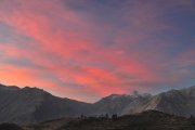 Sunset in andean mountains near Cabanaconde
